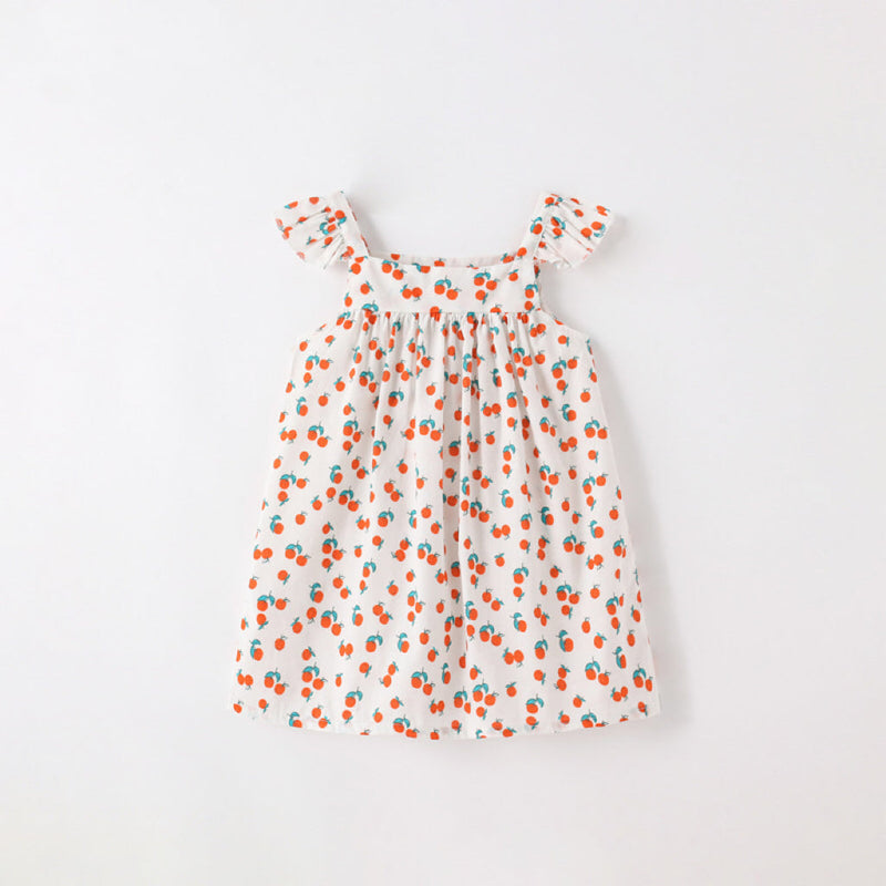 Baby Floral Graphic Sleeveless Sling Casual Dress