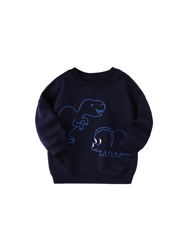 Baby Boy Cartoon Print Pattern Comfy Cotton Pullover