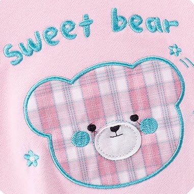 Baby Cartoon Bear Patched Graphic Kids Valentine’ Day Clothes Pullover Hoodies