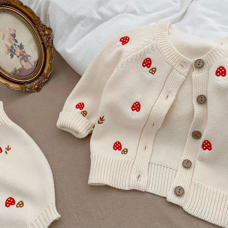 Baby Girl Embroidered Pattern Sleeveless Onesies or Cardigan