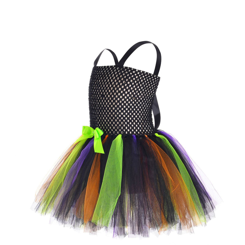 Children’s Halloween Little Witch Costume Mesh Tutu Dress & Hat