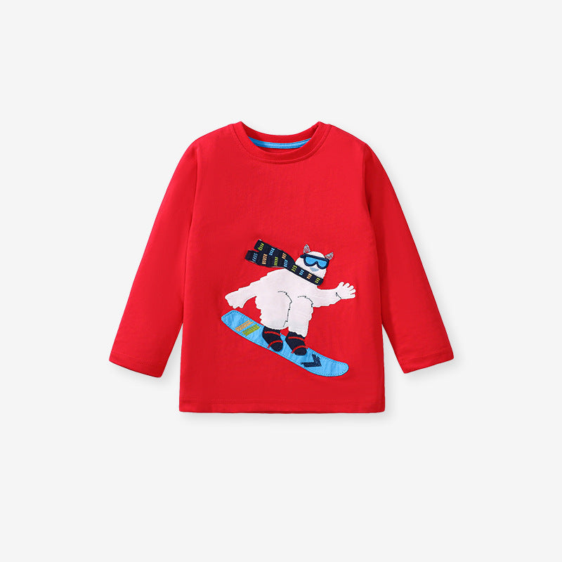 Arrival Autumn Girls’ Animals Cartoon Pattern Long Sleeves T-Shirt In European And American Style For Summer Who