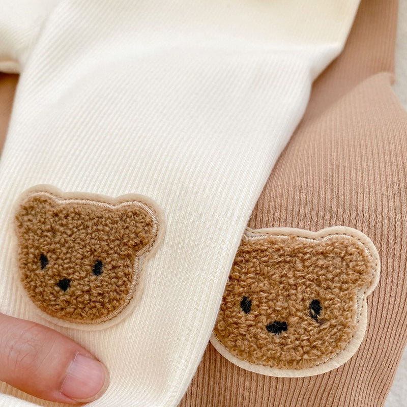 Baby Girl Little Bear Thickened Long Pants In Winter