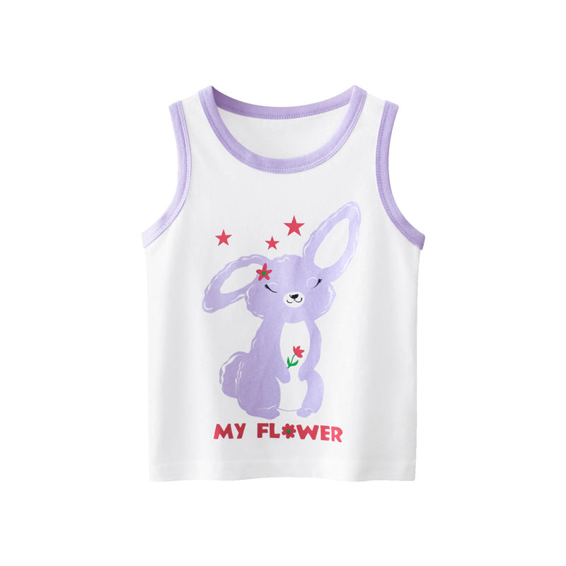 Baby Girl Rabbit Pattern Sleeveless Cotton Vest