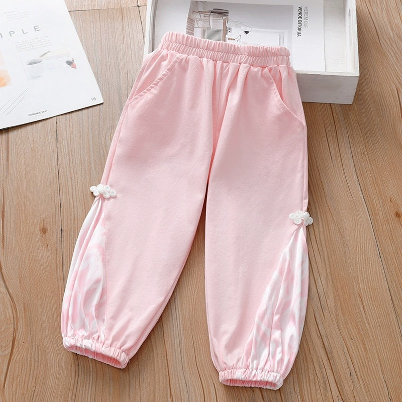 Summer Baby Kids Girls Elastic Soft Breathable Tie Dye Sportswear Pants