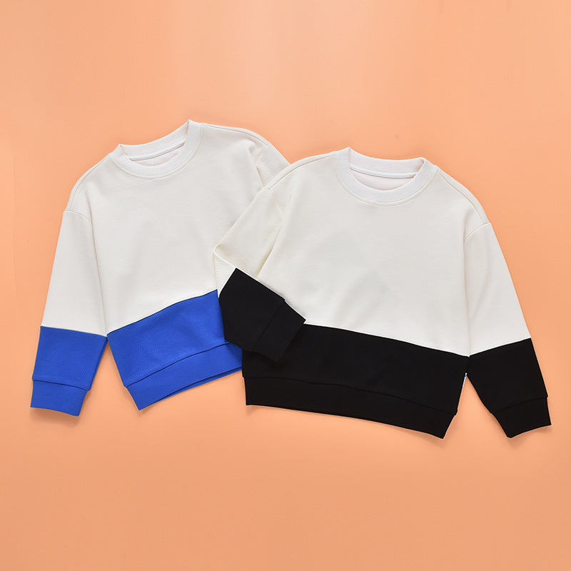 Baby Boy And Girl Colorblock Design Long Sleeve Pullover Hoodies