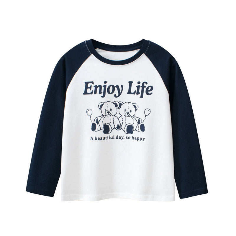 Unisex Kids Cartoon And Letters Print Crew Neck Long Sleeves Sweatshirt