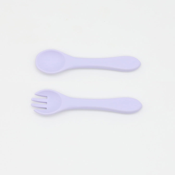 Baby Food Grade Complementary Food Training Silicone Spoon Fork Sets