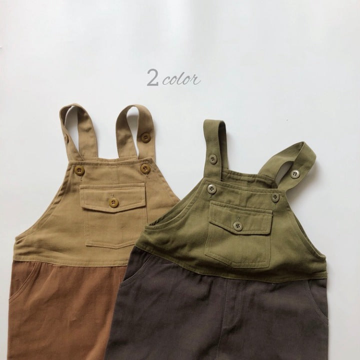 Baby Color Matching Design Soft Cotton Fashion Overalls