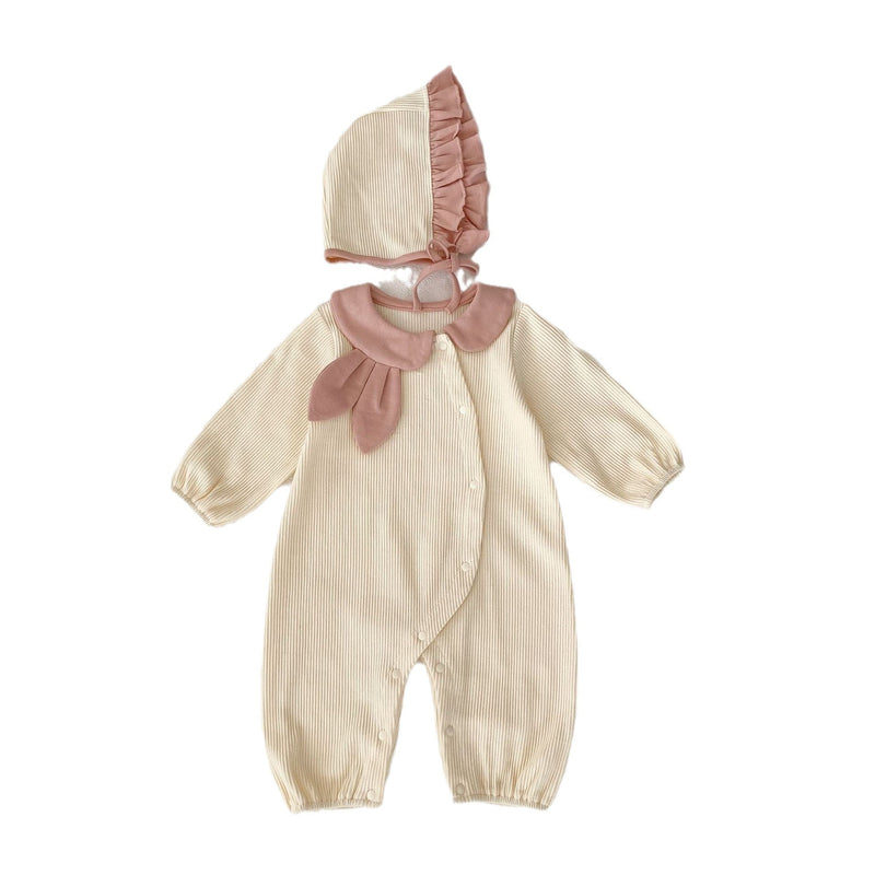 Rabbit Design Lapel Adorable Autumn Romper