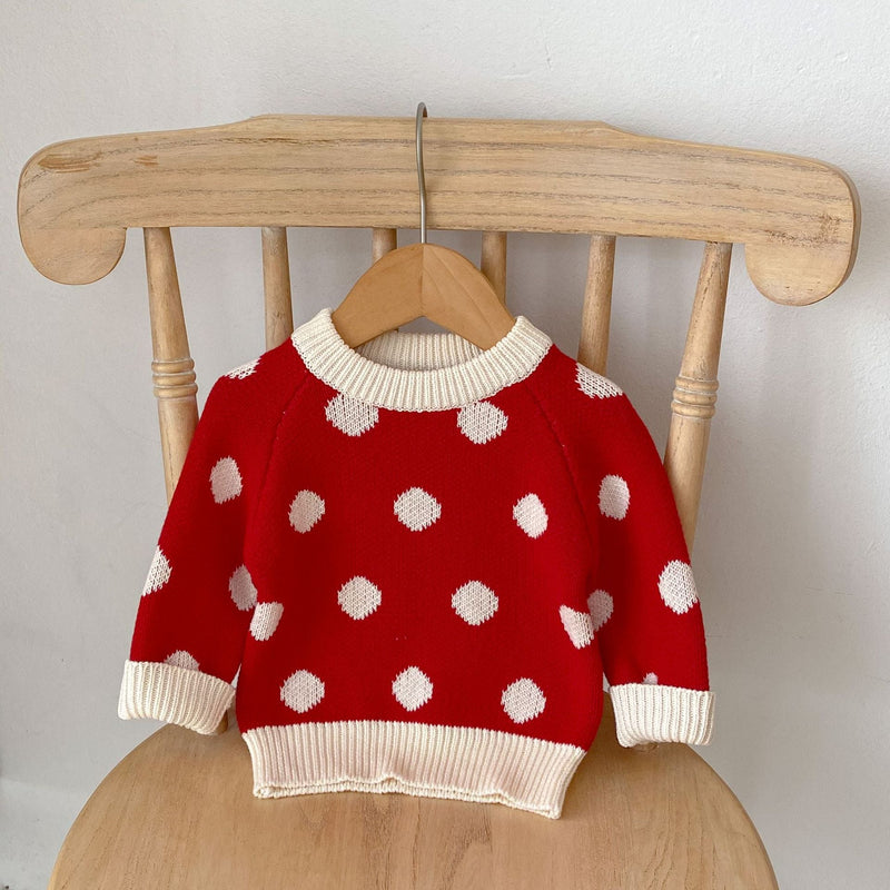 Baby Solid Color Jumpsuit or Dot Graphic Crewneck Sweater