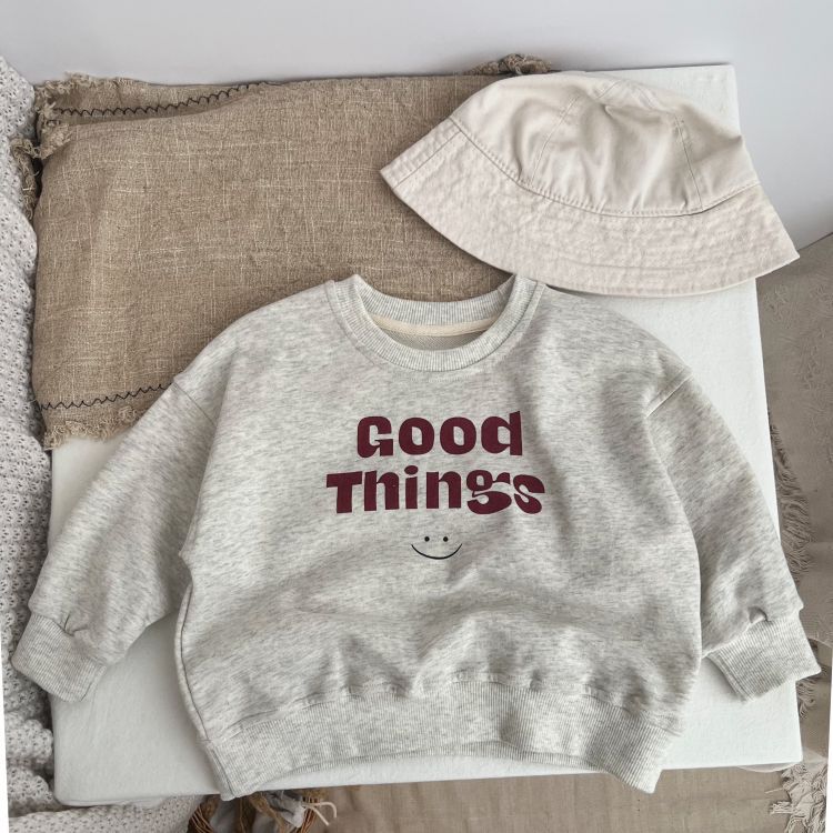 Baby Slogan Print Pattern O-Neck Pullover Hoodie