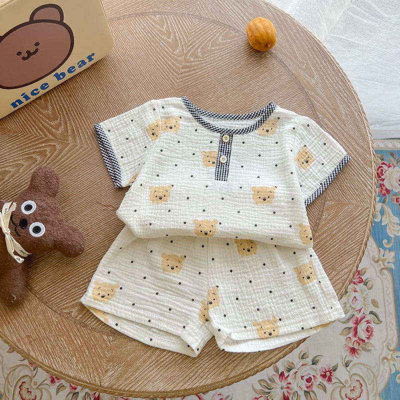 Baby Print Pattern T-Shirt Combo Shorts In Summer Sets