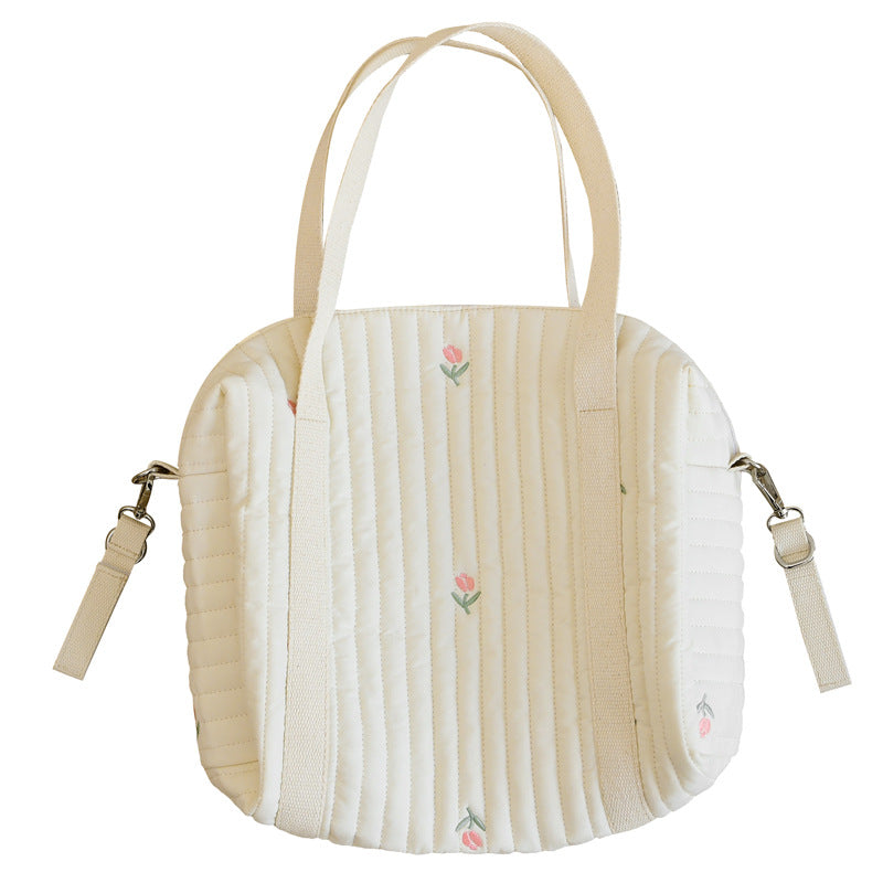 Baby Embroidered Pattern Solid Color Storage Mommy Hanging Bag