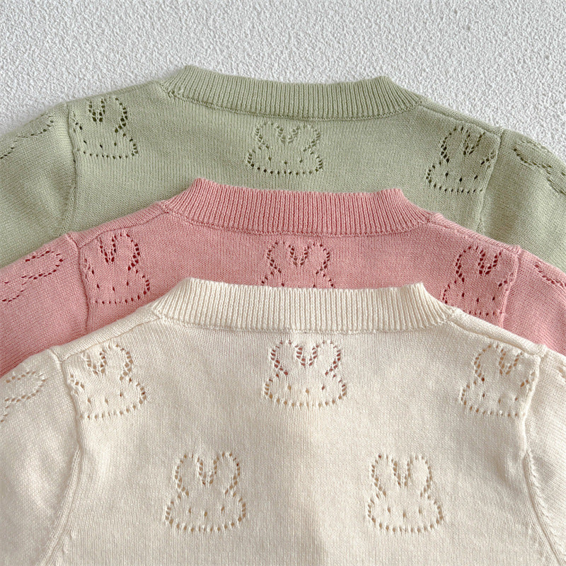 Baby Solid Color Sun Protection Sweet Knit Cardigan