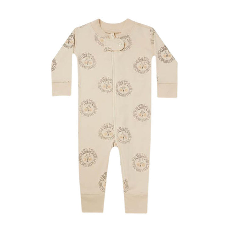 Baby Print Pattern Full Zipper Design Soft Comfortable Romper