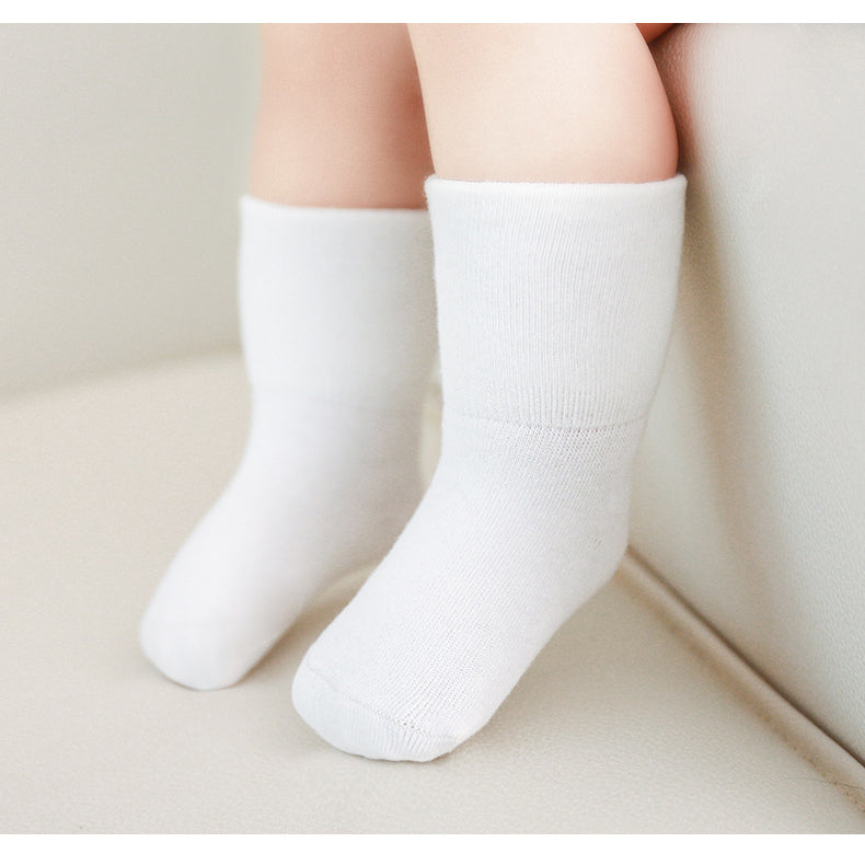 Baby Unisex Solid Color Breathable Mid-Calf Socks