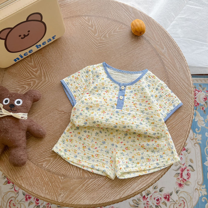 Baby Print Pattern T-Shirt Combo Shorts In Summer Sets