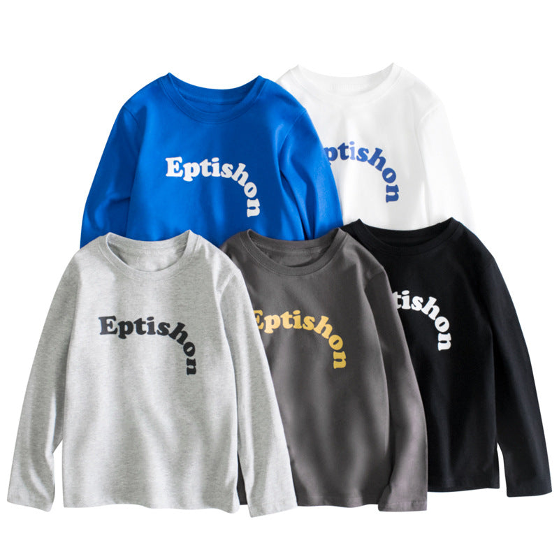 Children Slogan Print Pattern Long Sleeve Comfortable Tops