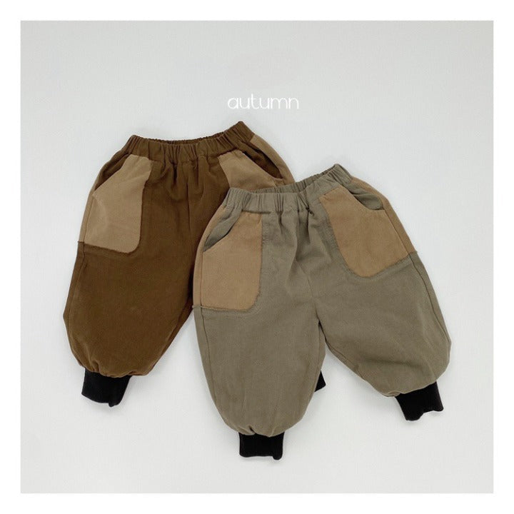 Baby Color Matching Pattern Lantern Trousers Casual Style Pants