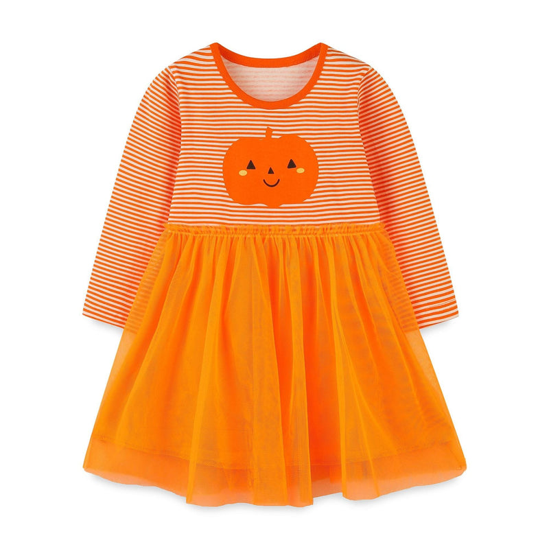 Striped Embroidered Tulle Dress: Halloween Edition For Girls