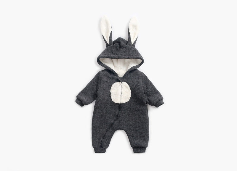 Baby Cartoon Shape Design Soft Fleece Thickened Romper In Autumn & Winter