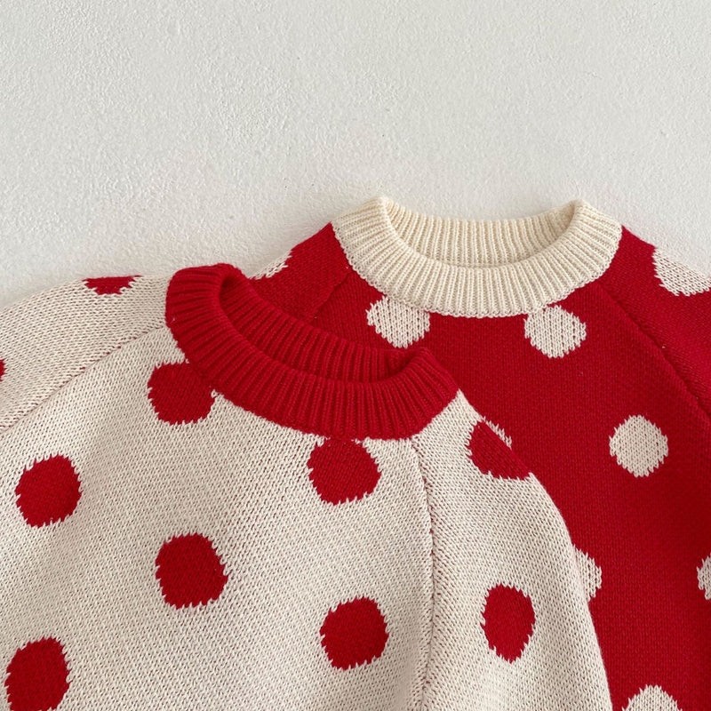 Baby Solid Color Jumpsuit or Dot Graphic Crewneck Sweater