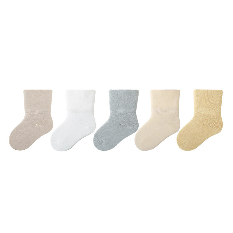 Baby Unisex Solid Color Breathable Mid-Calf Socks