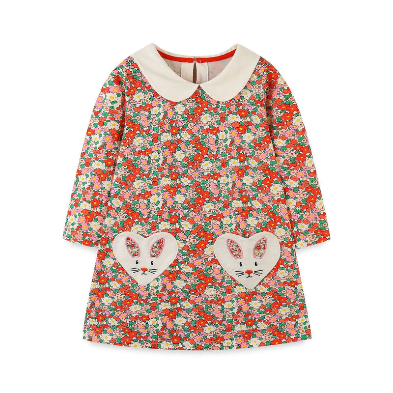 Girls’ European-American Style Peter Pan Collar Dress