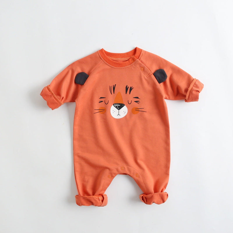 Baby Cartoon Animal Pattern Soft Cotton Long Sleeved Cute Romper