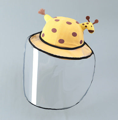 Baby Solid Color Animal Print Design Sunshade Bucket Hats