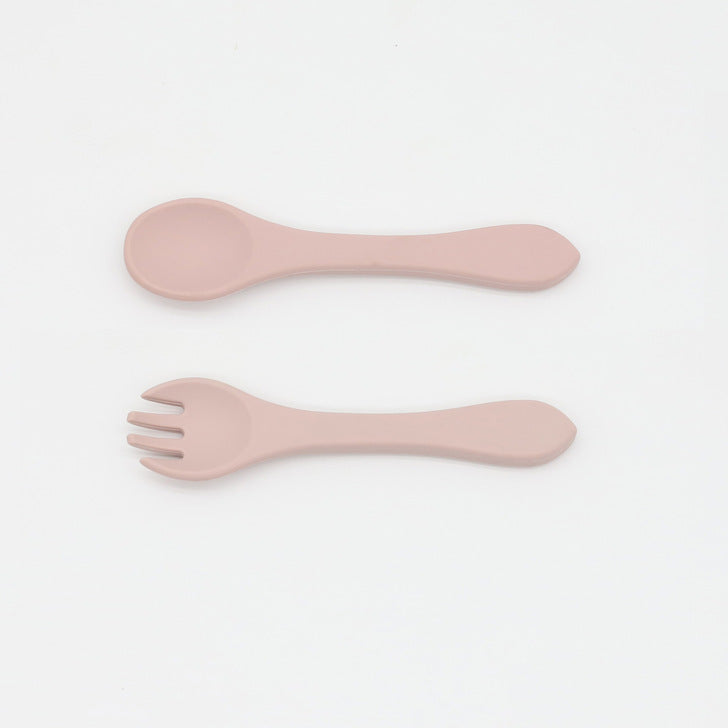 Baby Food Grade Complementary Food Training Silicone Spoon Fork Sets