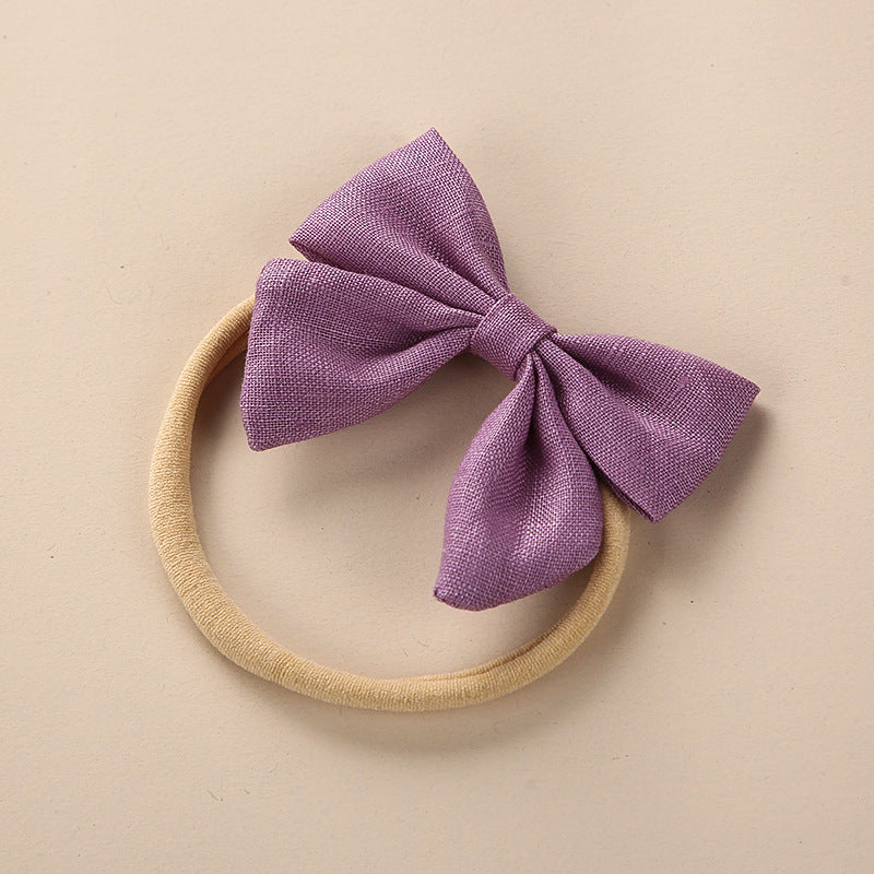 Baby Solid Color 3D Bow Handmade Elastic Headband