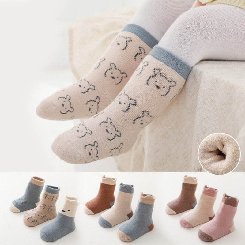 Baby Cartoon Print Pattern Thickened Soft Cotton Socks