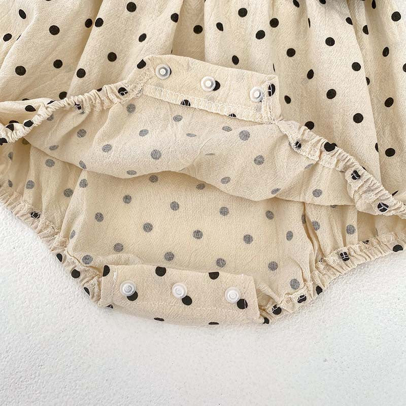 New Arrival For Spring/Autumn: Polka Dot Overall Onesies And Long Sleeve Base Layer Top Set